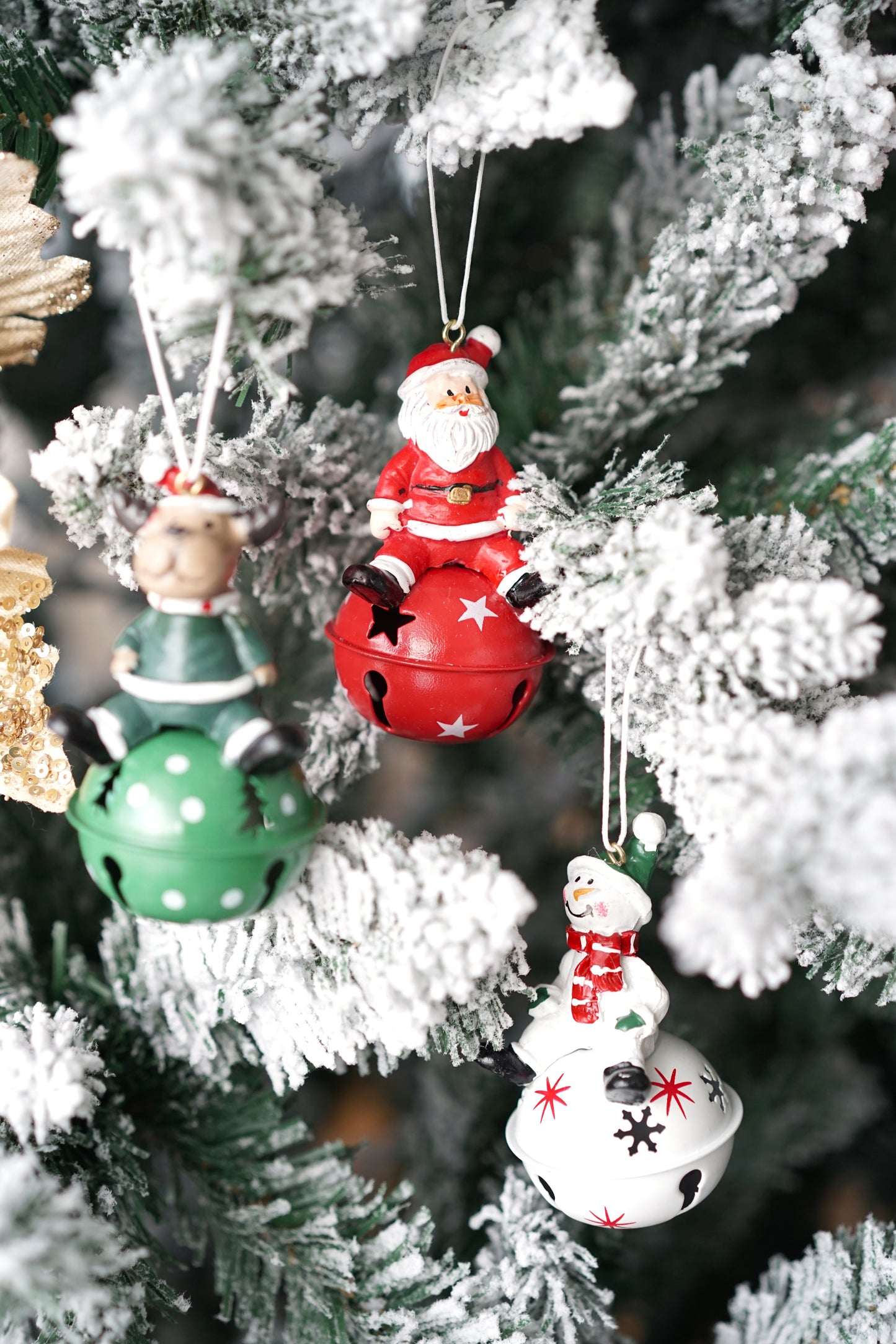 Festive Ringers: Christmas Tree Bell Ornaments (Set of 3)