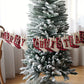 Burlap Canvas Xmas Stocking Banner